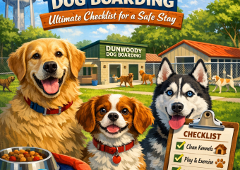 A clean and secure Dunwoody dog boarding facility with kennels, play areas, and veterinary services.